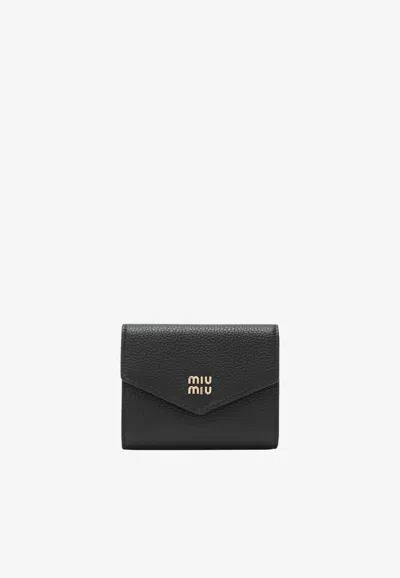 Miu Miu Small Leather Wallet In Black