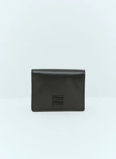 Miu Miu Small Leather Wallet In Black