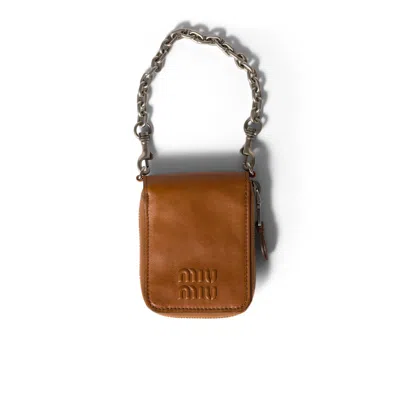Miu Miu Small Leather Wallet In Brown
