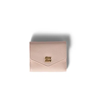 Miu Miu Small Leather Wallet In Green