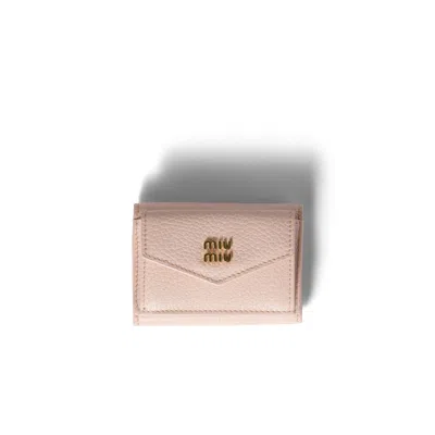 Miu Miu Small Leather Wallet In Green