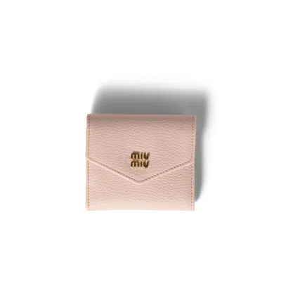 Miu Miu Small Leather Wallet In Green