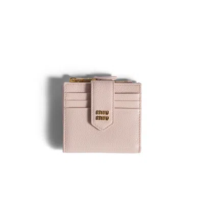 Miu Miu Small Leather Wallet In Green