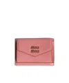 Miu Miu Small Leather Wallet In Pink