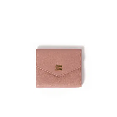 Miu Miu Small Leather Wallet In Pink