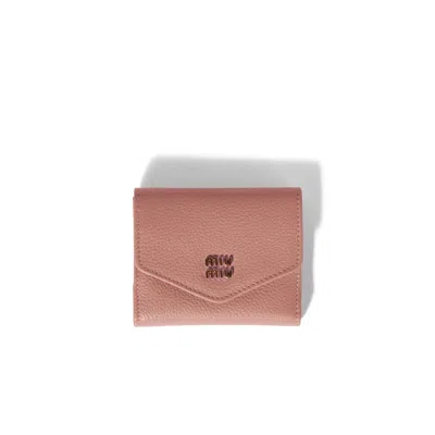 Miu Miu Small Leather Wallet In Pink