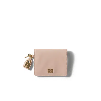 Miu Miu Small Leather Wallet In Pink