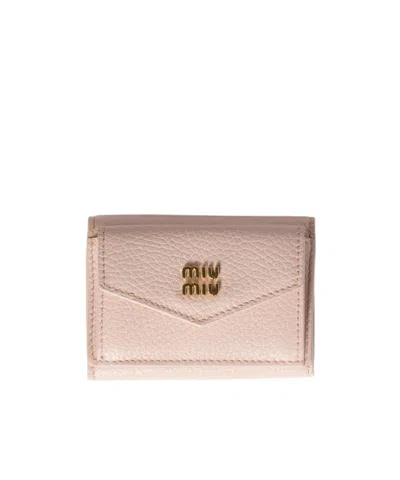 Miu Miu Small Leather Wallet In Pink
