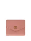 Miu Miu Miumiu Women Snap Closure Small Leather Wallet In Pink & Purple