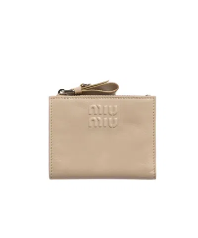 Miu Miu Small Leather Wallet In Traverite