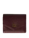 Miu Miu Small Logo-plaque Leather Wallet In Brown