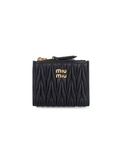 Miu Miu Small Logo Wallet In Black  