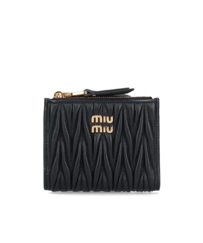 Miu Miu Small Logo Wallet In Black