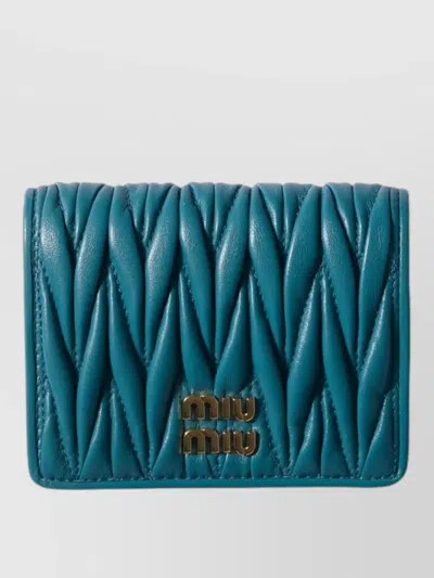 Miu Miu Small Matelasse Nappa Leather Snap Wallet