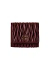 Miu Miu Small Logo Wallet In Burgundy