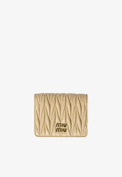 MIU MIU SMALL MATELASSÉ NAPPA LEATHER WALLET