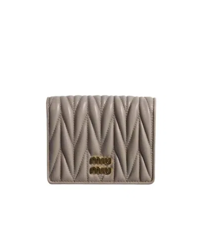 Miu Miu Small Matelassé Nappa Leather Wallet In Pattern
