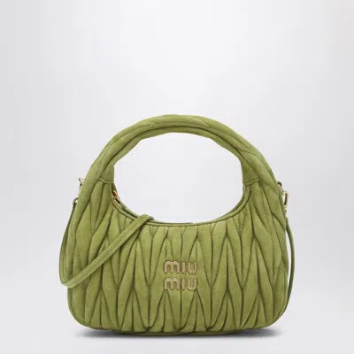 Miu Miu Small Miu Wander Ivy Green Suede Bag Women