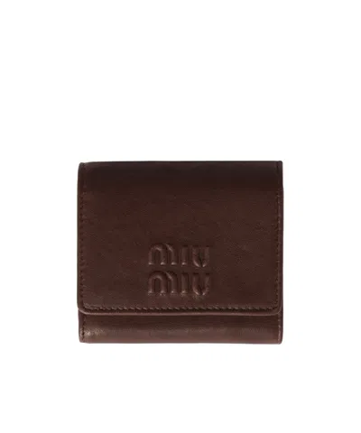 Miu Miu Small Nappa Leather Wallet In Pattern