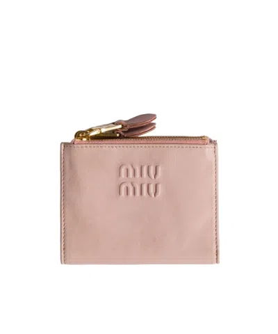 Miu Miu Small Nappa Leather Wallet In Pink