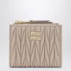 Miu Miu Small Powder-pink Wallet In Matelassé Nappa