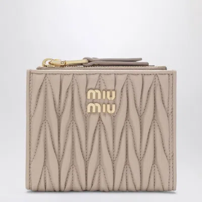 Miu Miu Small Powder-pink Wallet In Matelassé Nappa