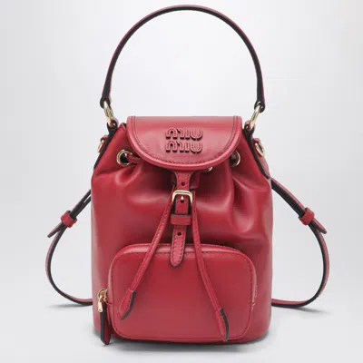 Miu Miu Small Red Leather Backpack