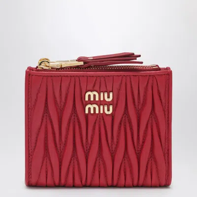 Miu Miu Small Red Quilted Nappa Wallet