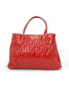 Miu Miu Small Square Shopper Embossed Red