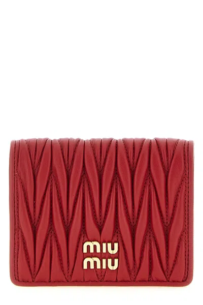 Miu Miu Small Tassel Wallet In Red
