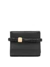 Miu Miu Small Tri-fold Leather Wallet In Black