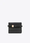 Miu Miu Small Tri-fold Leather Wallet In Black