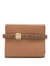 Miu Miu Small Tri-fold Leather Wallet In Caramel/nespola