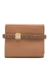 Miu Miu Small Tri-fold Leather Wallet In Caramel/nespola
