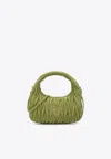 Miu Miu Small Wander Suede Top Handle Bag In Green