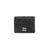 Miu Miu Compact Quilted Brown Lamb Leather Wallet In Brown