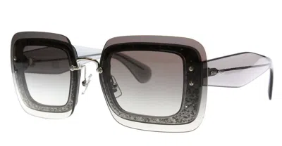 Pre-owned Miu Miu Smu 01ys Black/grey Shaded (1ab-5d1) Sunglasses