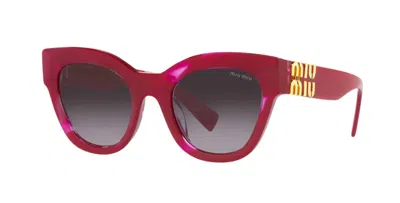 Pre-owned Miu Miu Smu 01ys Bordeaux/grey Shaded (16h-09s) Sunglasses