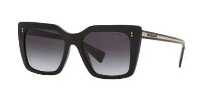 Pre-owned Miu Miu Smu 02ws Black/grey Shaded (1ab-5d1) Sunglasses