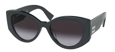 Pre-owned Miu Miu Smu 03ws Grey/grey Shaded (06u-5d1) Sunglasses