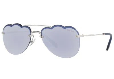 Pre-owned Miu Miu Smu 04ys Honey Havana/grey Shaded (vau-0a7) Sunglasses