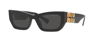 Pre-owned Miu Miu Smu 09ws Black/grey (1ab-5s0) Sunglasses In Gray