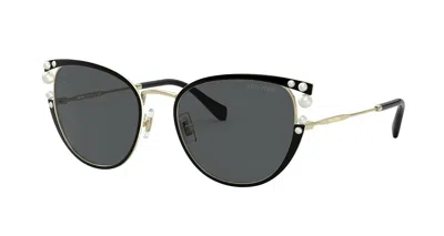 Pre-owned Miu Miu Smu 09ws Opal Cognac/dark Violet (10m-08s) Sunglasses In Purple