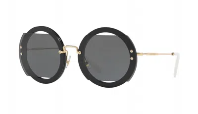 Pre-owned Miu Miu Smu 11ws Black/dark Grey (1ab-5s0) Sunglasses In Gray
