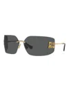 Miu Miu Mu 54ys 80 Rimless Titanium Wrap Sunglasses