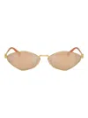 Miu Miu Womens Gold Mu 56zs Irregular-shape Metal Sunglasses