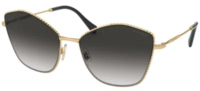 Pre-owned Miu Miu Smu 60v Gold/grey Shaded (7oe-5d1) Sunglasses