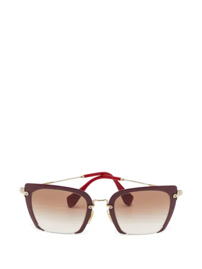 Pre-owned Miu Miu Smu52r Square Sunglasses In Purple