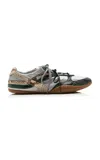 Miu Miu Snake-effect Nylon Sneakers In Green