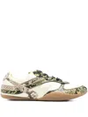 Miu Miu Gymnasium Technical Fabric And Python-print Ayers Leather Sneakers In Animal Print